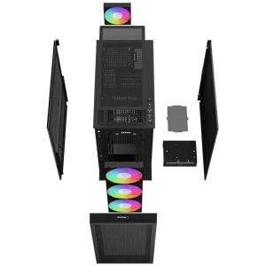 "DeepCool CH560 DIGITAL", "Midi Tower", Kompiuteris, Juoda, ATX, EATX, "micro ATX", Mini-ITX, ABS, Plienas, Grūdintas stiklas, Multi