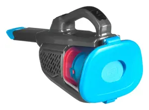 "Black & Decker" BHHV320J rankinis dulkių siurblys Mėlynas, titano spalvos, be maišelio