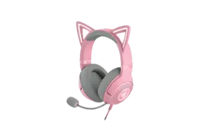 "Razer" ausinės "Kraken Kitty V2" mikrofonas, kvarcinis, laidinis, ant ausų, su triukšmo slopinimu