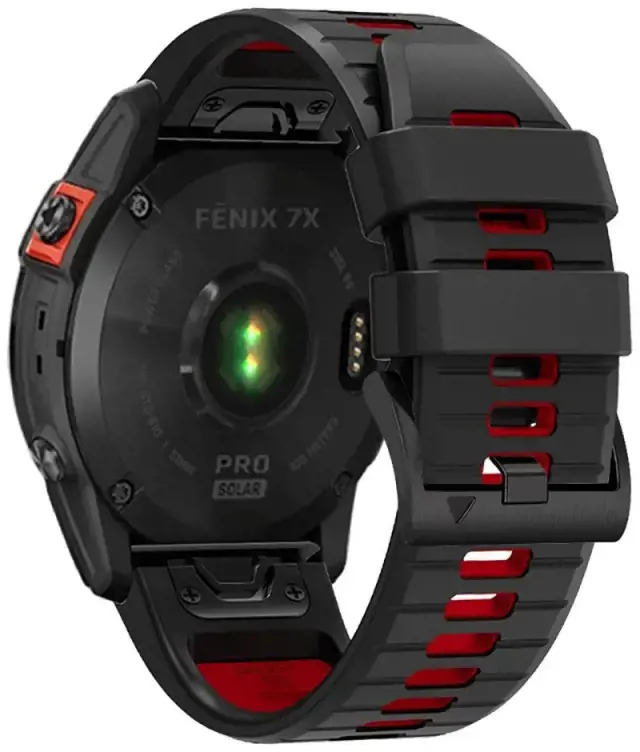 "Tech-Protect" laikrodžio dirželis IconBand Pro Garmin fenix 3/5X/3HR/5X Plus/6X/6X Pro/7X, juodas/raudonas