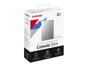 TOSHIBA "Canvio Slim" 2TB USB3.2 sidabro spalvos