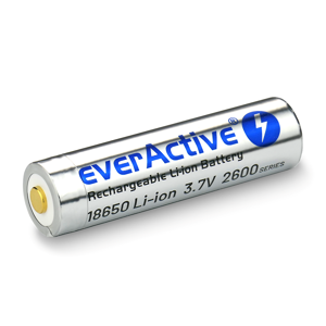 Akumuliatorius everActive 18650 3,7 V ličio jonų 2600 mAh micro USB su apsaugine dėžute
