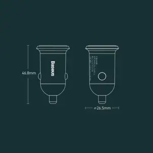 Baseus CCALLP-02 Grain Pro Car Charger Dual USB 4.8A White