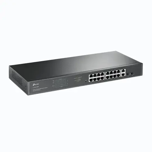 "TP-Link" 18 prievadų "Gigabit" komutatorius su 16 PoE+, nevaldomas, Gigabit Ethernet (10/100/1000), maitinimas per Ethernet (PoE), montuojamas į stovą, 1U