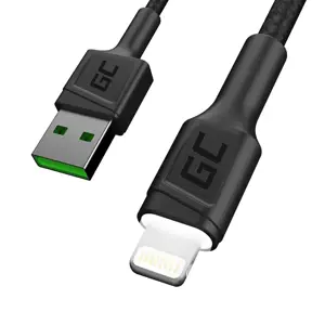GREENCELL kabelis GC Ray USB - Lightning 200 cm baltas LED apšvietimas Apple 2.4A