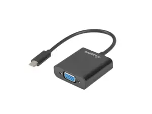 LANBERG AD-UC-VG-01 "Lanberg" adapteris USB TYPE-C(M)-VGA(F) 15 cm juodas