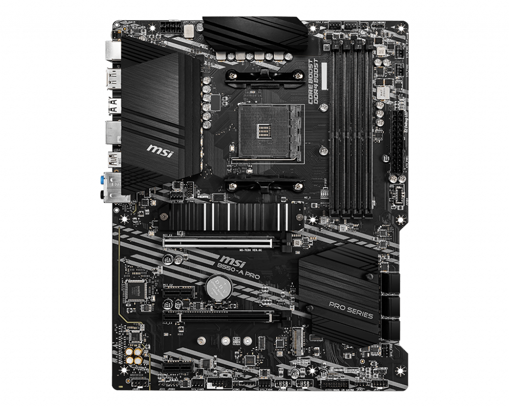 MSI B550-A PRO, AMD, "Socket AM4", 3 kartos "AMD Ryzen™ 3", 3 kartos "AMD Ryzen 5", 3 kartos "AMD Ryzen™ 7", 3 kartos..., DDR4-SDRAM, 128 GB, DIMM