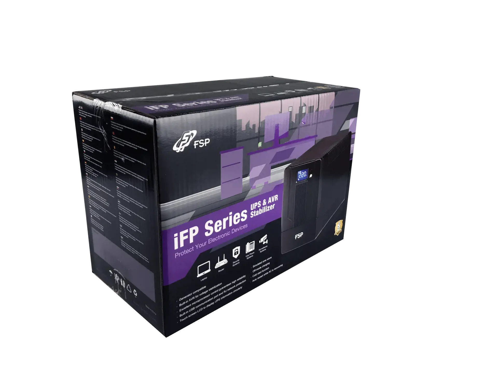FSP iFP 600, Line-Interactive, 0.6 kVA, 360 W, Sine, 140 V, 290 V