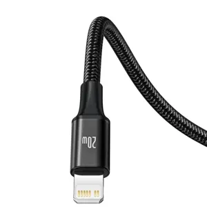 "Baseus Rapid" serijos "3-in-1" USB-C kabelis M+L+T 20W 1,5 m juodas (juodas)