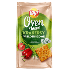Krekeriai LAY'S, Oven Baked daržovių ir žaliųjų svogūnų skonio, 80 g