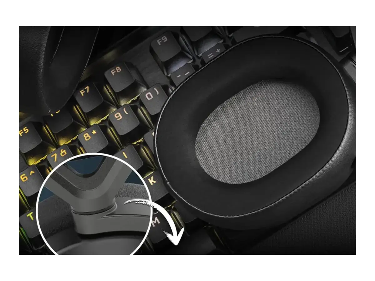 CORSAIR HS65 žaidimų ausinės, belaidės, anglies