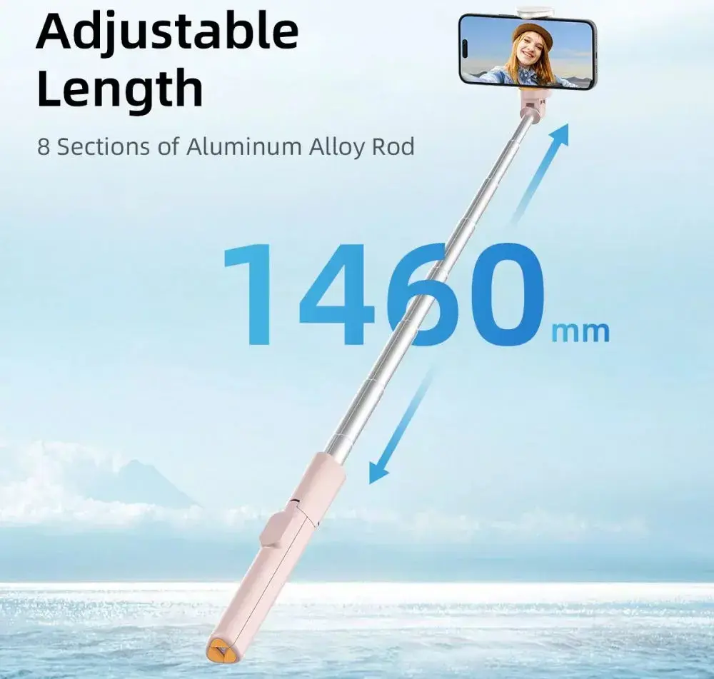 Tech-Protect selfie stick tripod L09S Bluetooth, pink