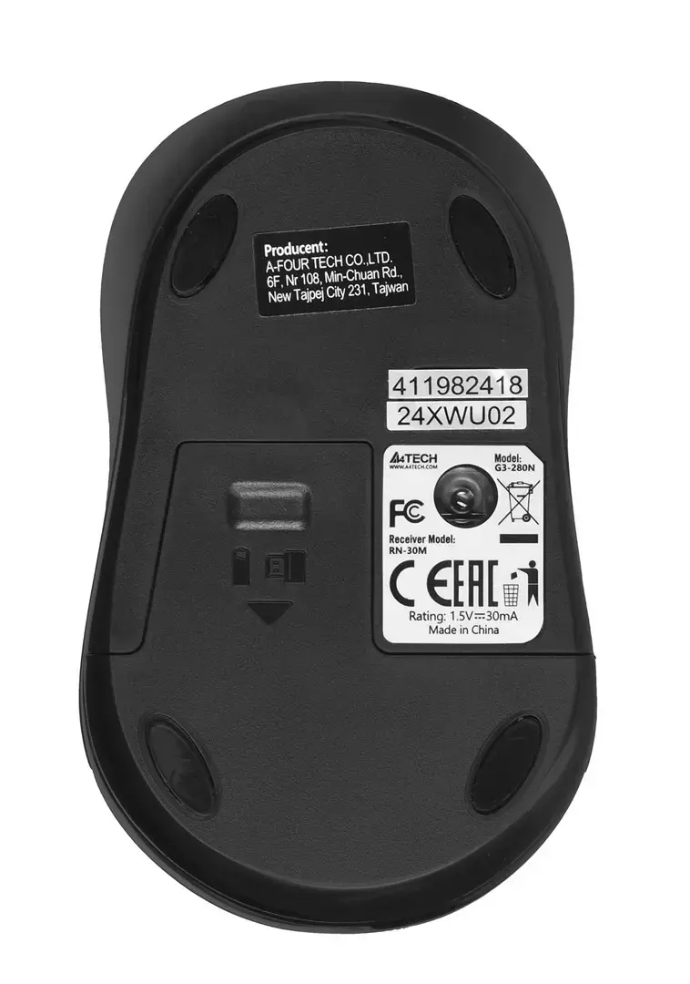A4Tech G3-280N mouse Ambidextrous RF Wireless Optical 2000 DPI