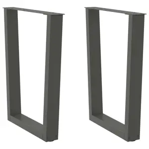 Valgomojo stalo kojos, V formos, 2 vnt., antracito spalvos, 60x(72-73,3) cm, plienas