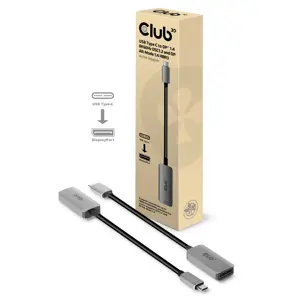 CLUB3D USB Type C to DisplayPort 1.4 8K60Hz HBR3 Active Adapter, USB Type-C, DisplayPort output, 7680 x 4320 pixels