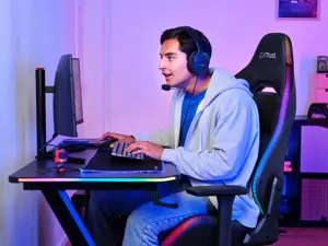 Trust GXT 719 Ruya, PC gaming chair, 150 kg, Padded seat, Padded backrest, 195 cm, Black