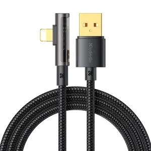 "Prism" USB ir "Lightning" kampinis kabelis Mcdodo CA-3511, 1,8 m (juodas)