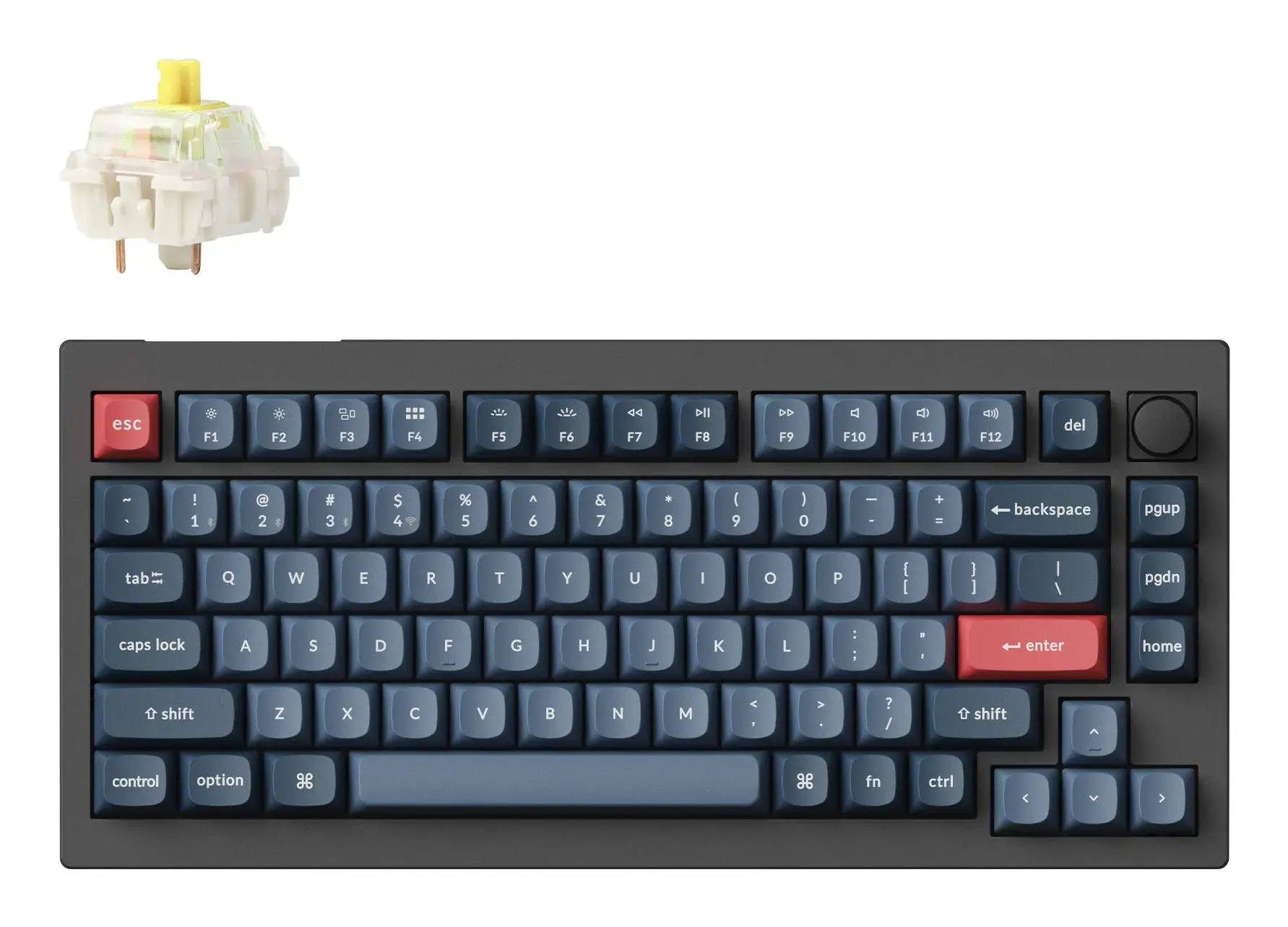 Keychron V1 Max RGB - US Layout - Hot-Swappable Gateron Jupiter Banana Wireless Keyboard