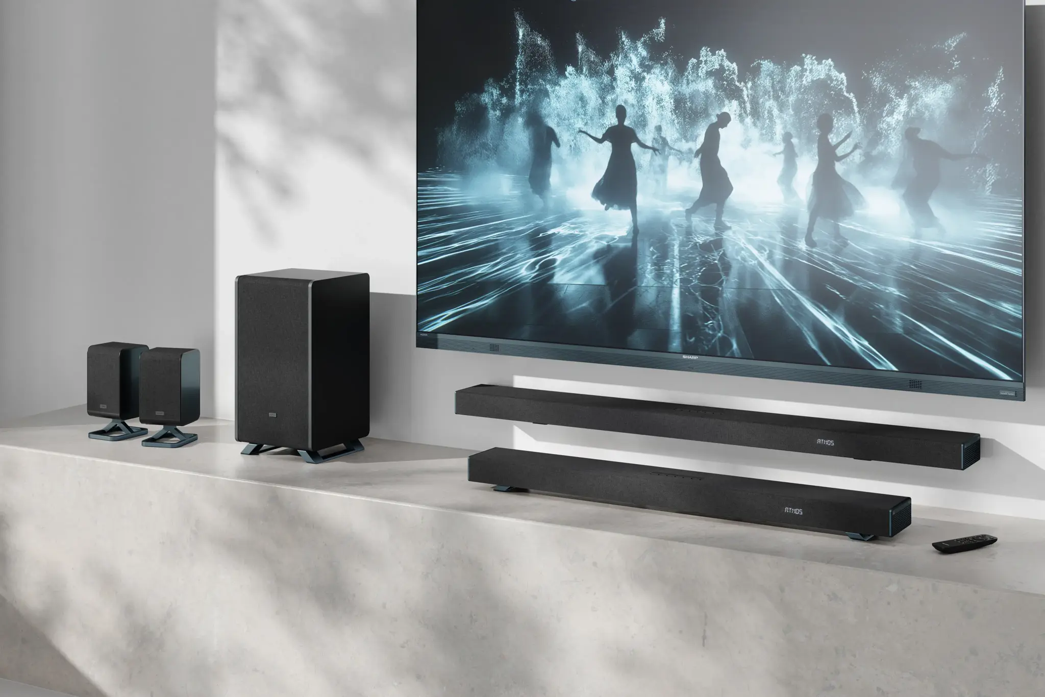 Sharp | 3.1.2 Dolby Atmos/DTS:X Soundbar with Wireless Subwoofer | HT-SBW53121(BK) | Bluetooth