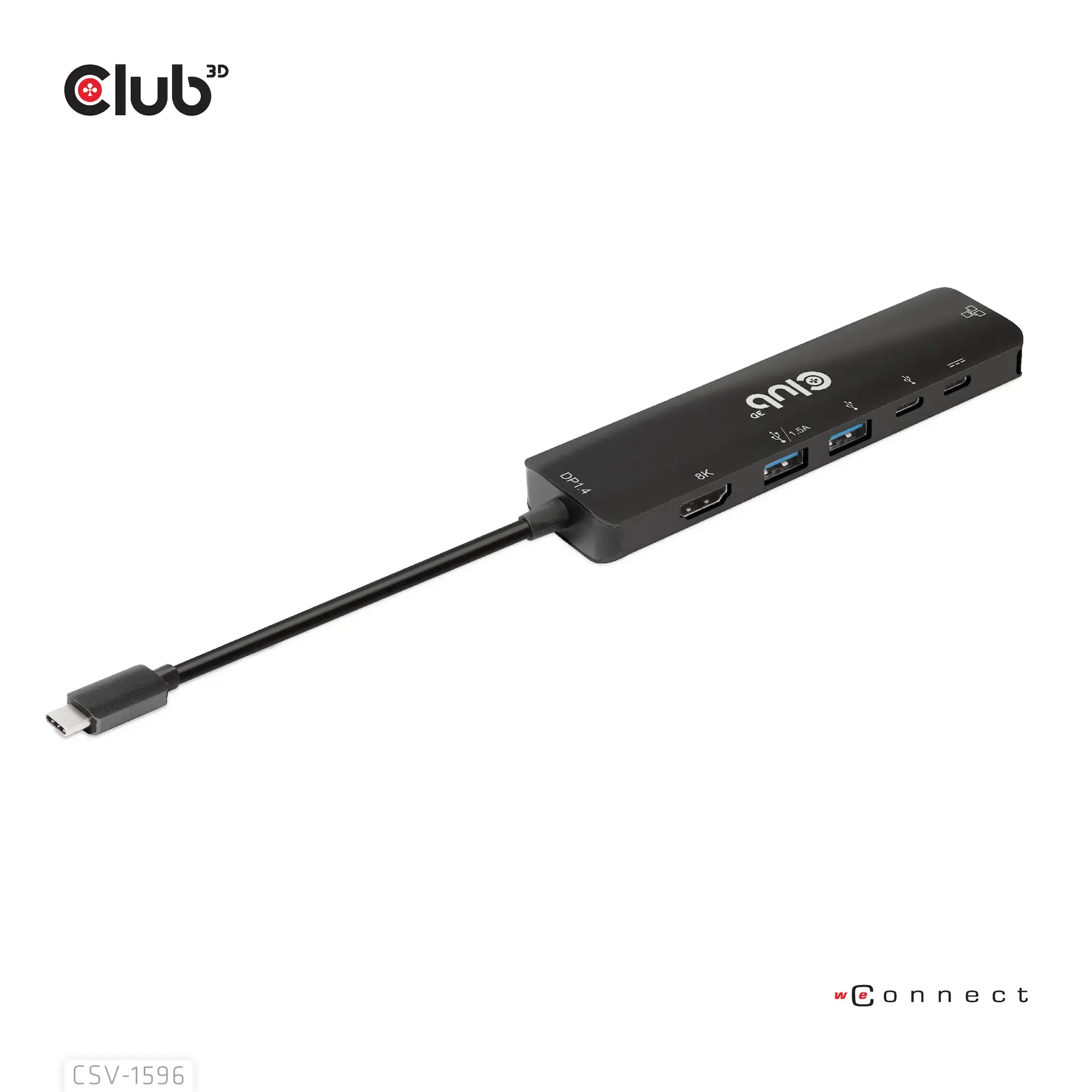 CLUB3D USB Gen1 Type-C, 6-in-1 Hub with HDMI 8K30Hz, 2xUSB Type-A, RJ45 and 2xUSB Type-C, Data and PD charging 100 watt, USB 3.2 Gen 1 (3.1 Gen 1) Type-C, HDMI, RJ-45, USB 3.2 Gen 1 (3.1 Gen 1) Type-A, USB 3.2 Gen 1 (3.1 Gen 1) Type-C, 5000 Mbit/s, 120 Hz, 7680 x 4320 pixels, Black