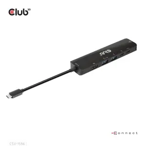 CLUB3D USB Gen1 Type-C, 6-in-1 Hub with HDMI 8K30Hz, 2xUSB Type-A, RJ45 and 2xUSB Type-C, Data and PD charging 100 watt, USB 3.2 Gen 1 (3.1 Gen 1) Type-C, HDMI, RJ-45, USB 3.2 Gen 1 (3.1 Gen 1) Type-A, USB 3.2 Gen 1 (3.1 Gen 1) Type-C, 5000 Mbit/s, 120 Hz, 7680 x 4320 pixels, Black