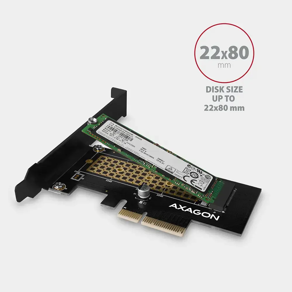 AXAGON PCEM2-N PCI-E 3.0 4x - M.2 SSD NVMe, iki 80 mm SSD