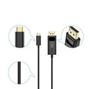 Choetech unidirectional USB Type C monitor video cable - Display Port 4K 1,8m black (XCP-1801BK)
