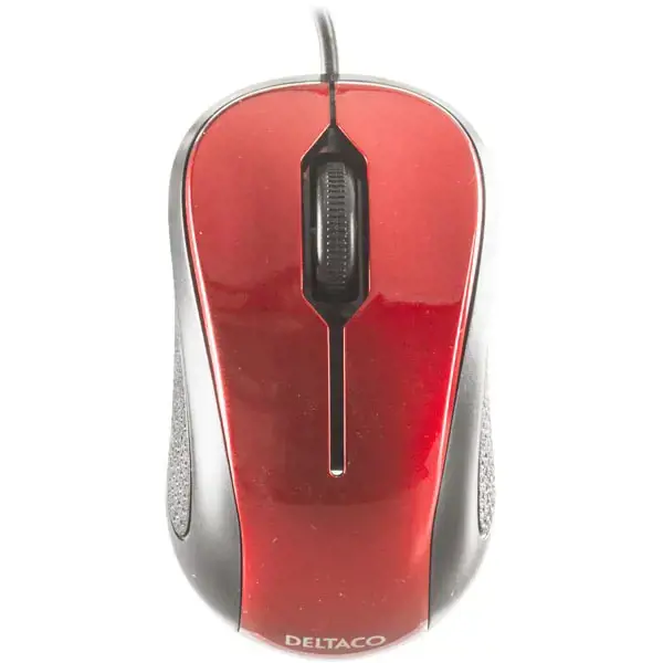 Pelė DELTACO, laidinė, raudona-pilka / MS-455
