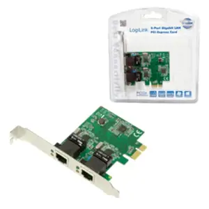 Logilink PC0075, 2 prievadų Gigabit PCI Express tinklo kortelė Logilink 2 x Gigabit Lan (RJ 45) PCIe