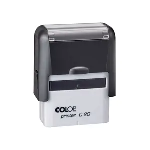 Antspaudas COLOP Printer C20, juodas korpusas, mėlyna pagalvėle