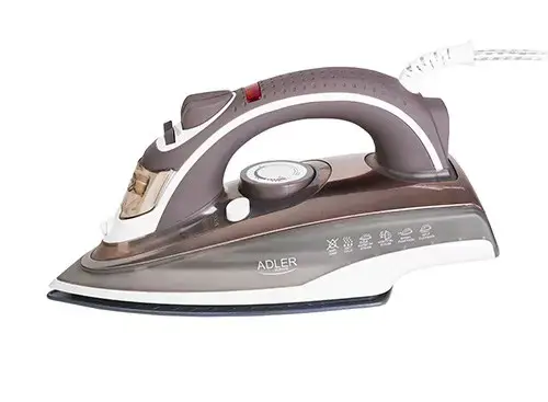 "Adler" AD 5030 lygintuvas Garinis lygintuvas Keraminis padas 3000 W Rudos, pilkos, baltos spalvos