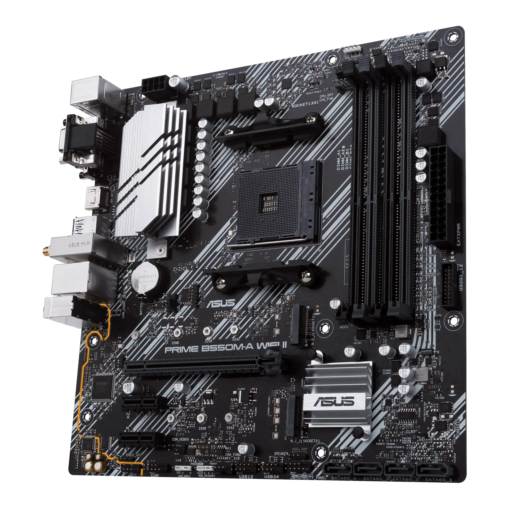 ASUS PRIME B550M-A WIFI II, AMD, Socket AM4, AMD Ryzen™ 3, AMD Ryzen™ 5, AMD Ryzen™ 7, 3 kartos AMD Ryzen™ 9, AMD Ryzen 9 5th Gen, Socket AM4, DDR4-SDRAM, 128 GB