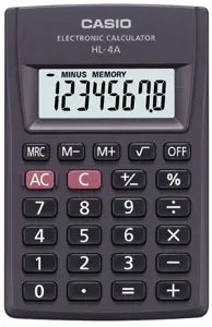 Skaičiuotuvas CASIO HL-4A, 56 x 87 x 8.6 mm