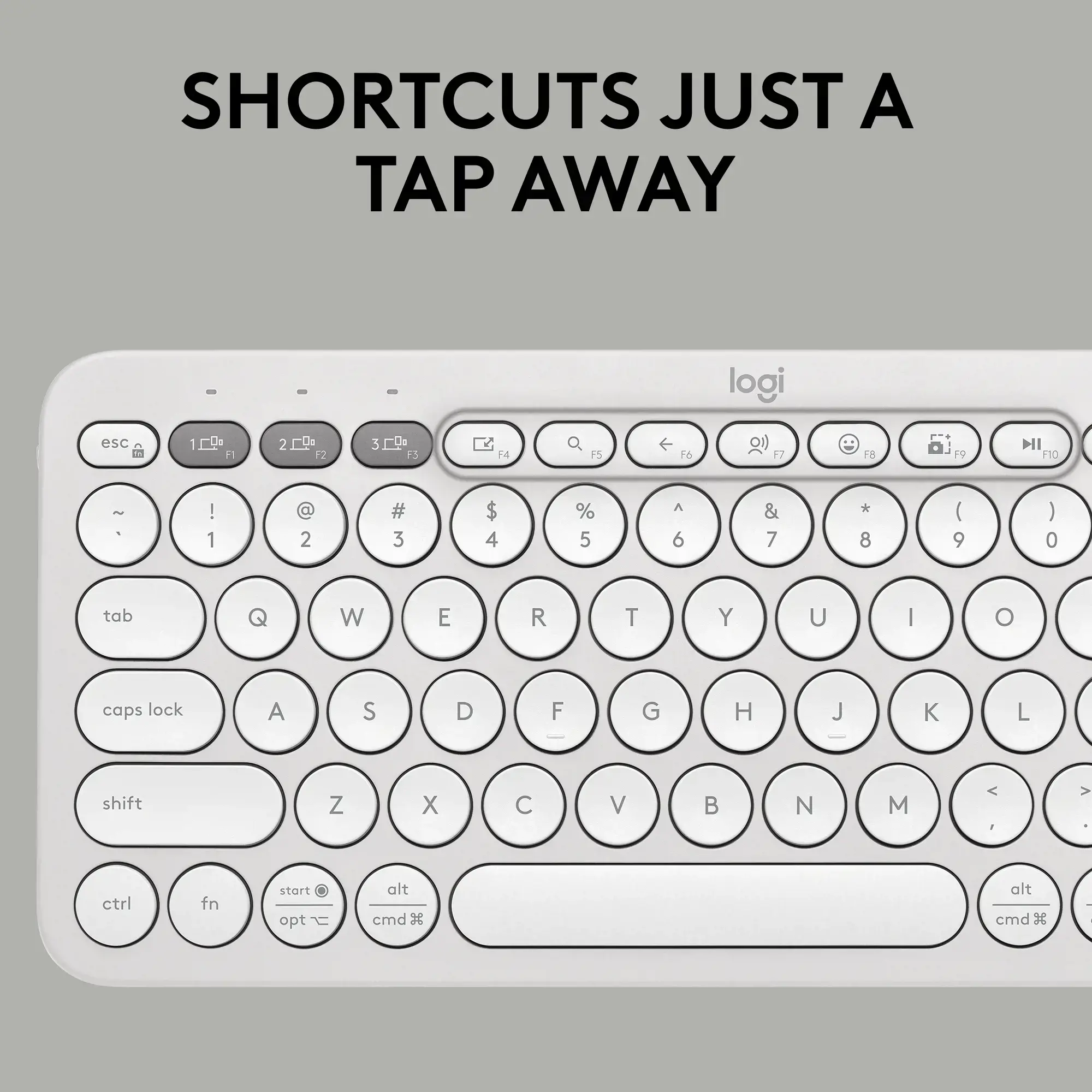 Logitech Pebble 2 Combo, Wireless, RF Wireless + Bluetooth, Scissor key switch, QWERTY, White, Mouse included