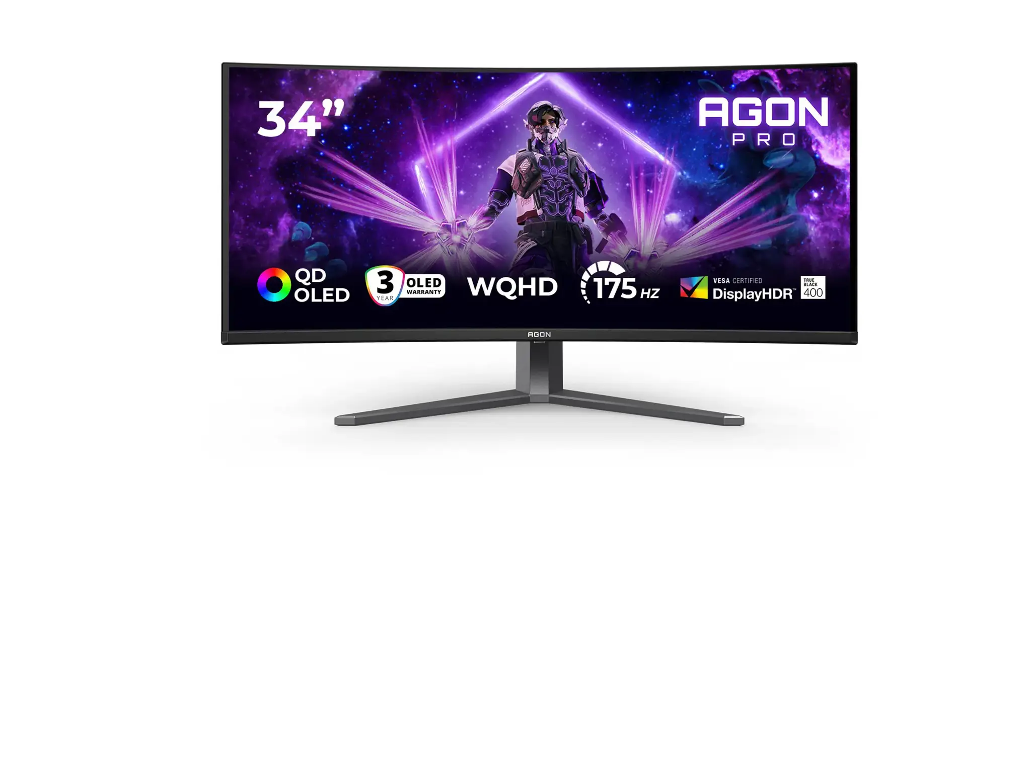 AOC | AGON PRO AG346UCD | 34 " | OLED | WQHD | 21:9 | 175 Hz | 0.03 ms | 3440 x 1440 pixels | 250 cd/m² | HDMI ports quantity 2