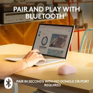 "Logitech M240", dvipusis, "Bluetooth", rožinis