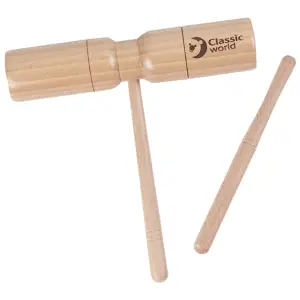 CLASSIC WORLD EDU mušamųjų instrumentų toninis blokas su rankena (akustinė dėžutė)