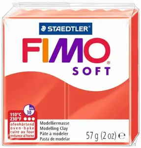 Modelinas FIMO SOFT, 57 g, Indijos raudona sp.