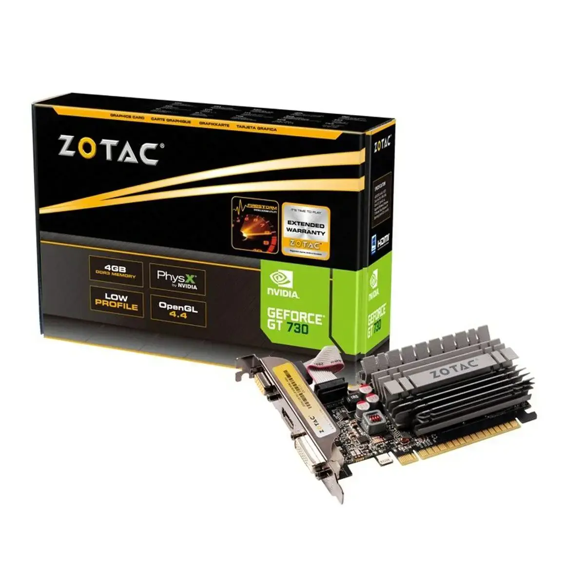 Vaizdo plokštė ZOTAC GeForce GT 730 4 GB, GDDR3, 64 bitai, ZT-71115-20L