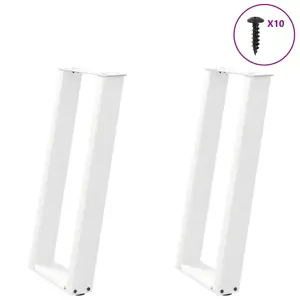 Konsolinio stalo kojelės, U formos, 2 vnt., baltos, 28x(72-73) cm, plienas