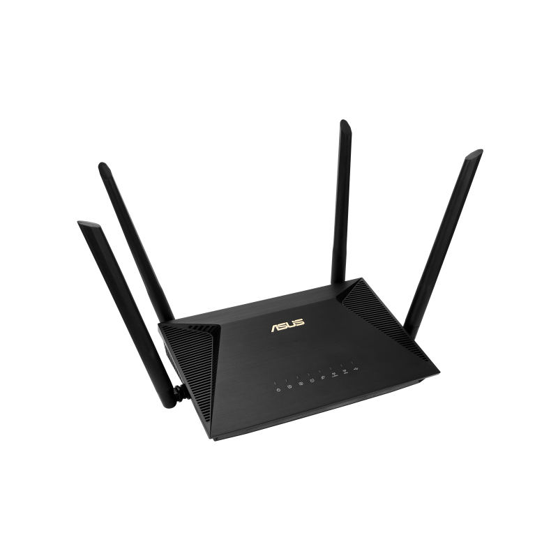 ASUS RT-AX53U, "Wi-Fi 6" (802.11ax), dviejų dažnių (2,4 GHz / 5 GHz), Ethernet LAN, 3G, juodas, stalinis maršrutizatorius
