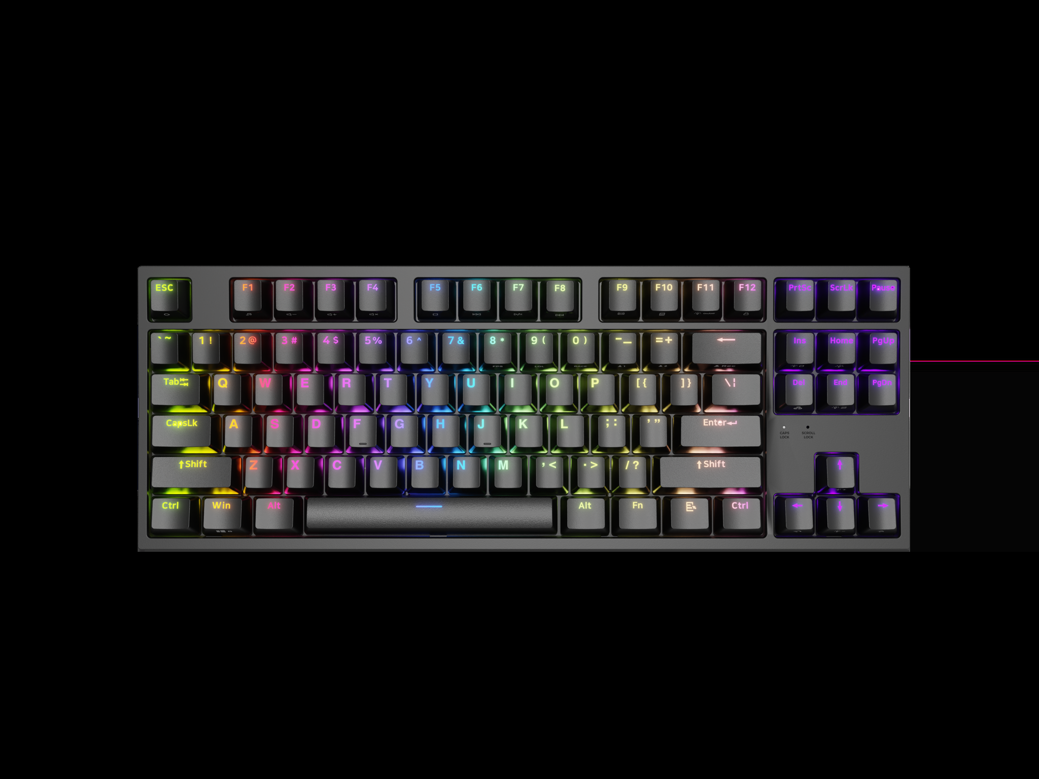 "Genesis" mechaninė žaidimų klaviatūra THOR 404 TKL RGB mechaninė žaidimų klaviatūra Laidinė JAV Gateron Yellow Pro USB Type-A 1005 g