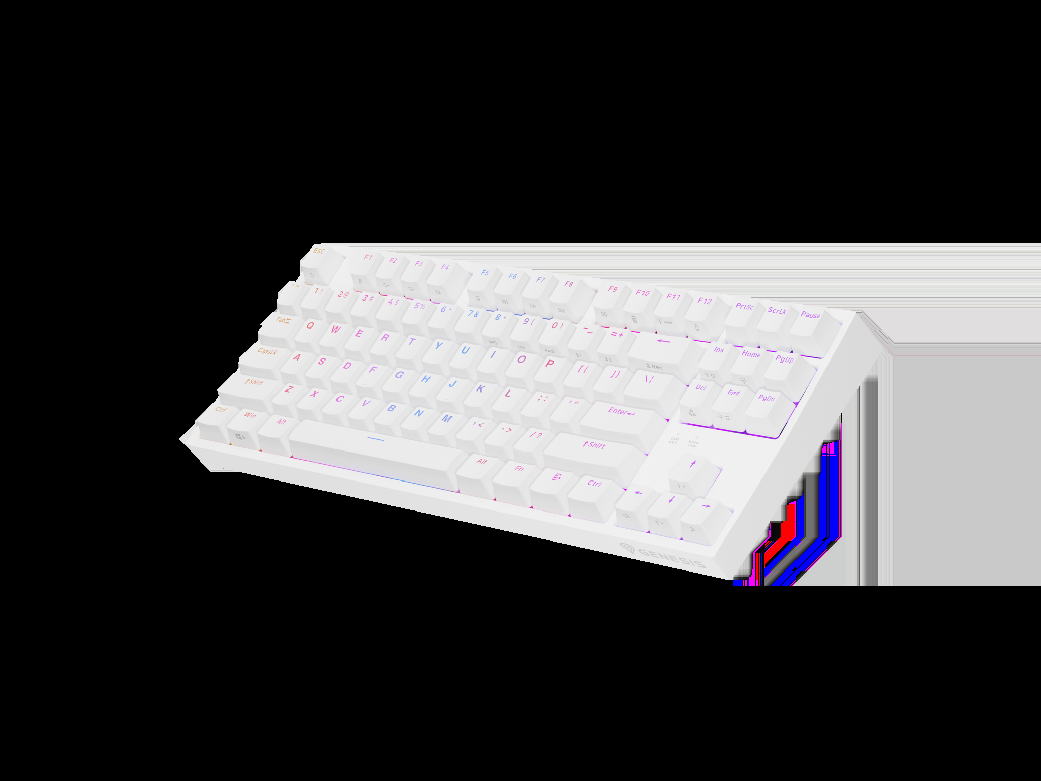 "Genesis" mechaninė žaidimų klaviatūra THOR 404 TKL RGB mechaninė žaidimų klaviatūra Laidinė JAV Gateron Yellow Pro USB Type-A 1005 g