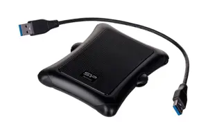 SILICON POWER Išorinis kietasis diskas Armor A30 1TB 2,5 colio USB 3.2 nuo smūgių Juoda MIL-STD 810F metodas 516.5 IV procedūra LED šviesa