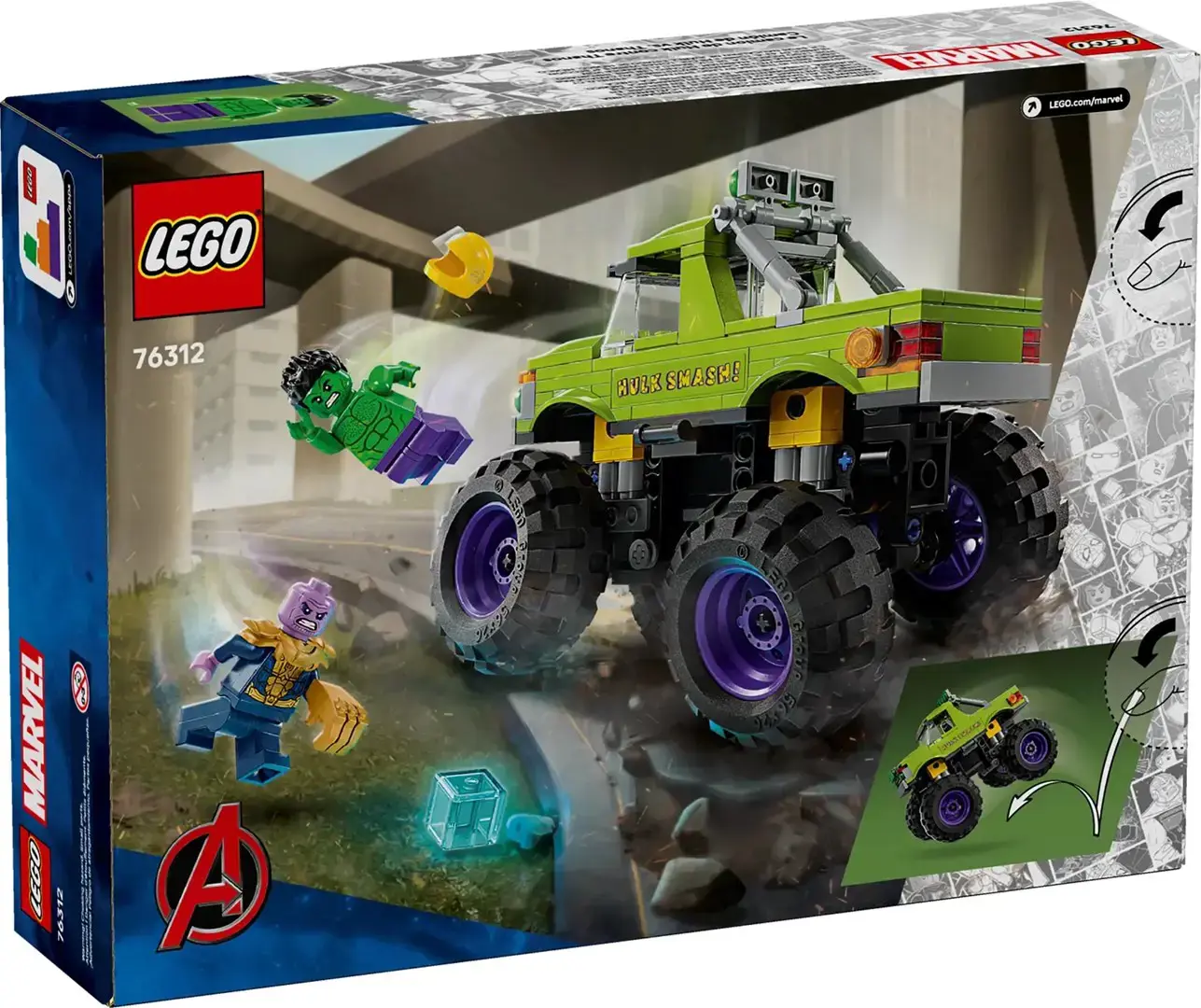 LEGO MARVEL 76312 The Hulk Truck vs. Thanos