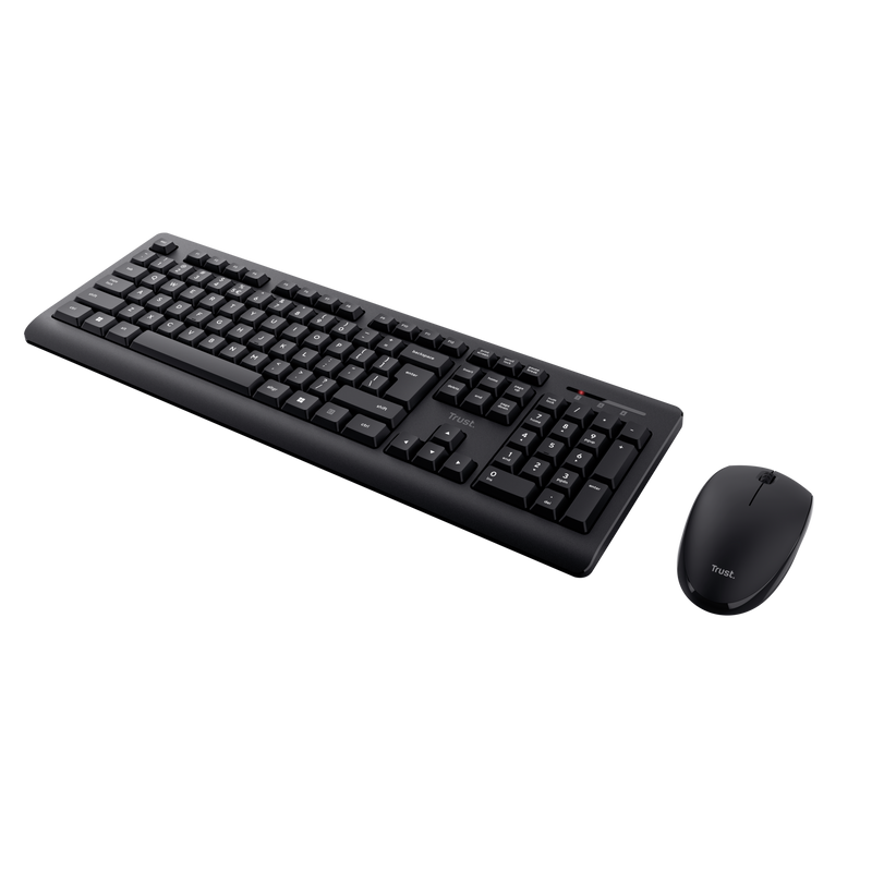 Trust Primo, Wireless, RF Wireless, Membrane, QWERTY, Black, Mouse included