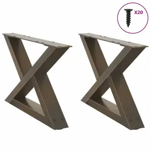 Kavos staliuko kojelės, 2 vnt., natūralus plienas, 60x(30-31,3) cm, plienas
