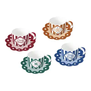 Set of 4 cups and saucers BIALETTI Candyland 4 units x 80 ml (NCANDY003)
