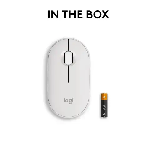 "Logitech Pebble 2 M350s", dvipusis, optinis, RF belaidis + "Bluetooth", 4000 DPI, baltas