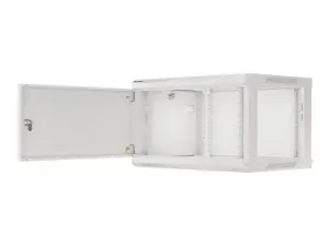 LANBERG Sieninė spintelė 19 colių 6U 600x450 plieninių durelių pilka plokščia pakuotė